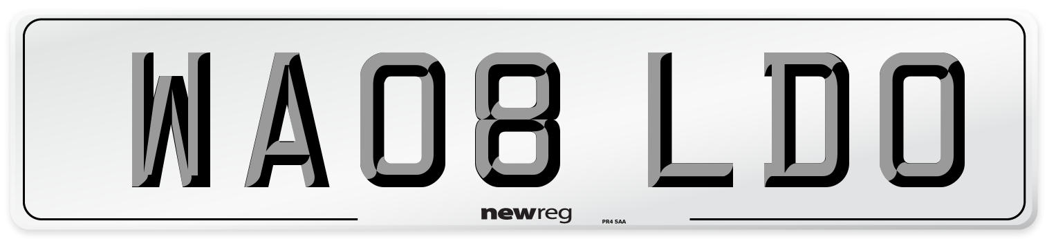 WA08 LDO Number Plate from New Reg